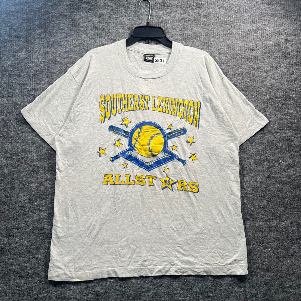Vintage 1993 Southeast Lexington Allstars Screen Stars T-Shirt XL Gray USA Made
